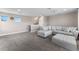 Comfortable upstairs living room features plush carpet, recessed lighting, and ample seating, perfect for relaxation at 11325 78Th E St, Parrish, FL 34219