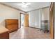 This bedroom is bright and airy, with lots of floor space and closet with paneled doors at 1701 N Tampania Ave, Tampa, FL 33607
