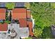 Bird's eye view shows well-maintained roofs, landscaping and community layout in this residential neighborhood at 2095 Sunset Point Rd # 2201, Clearwater, FL 33765