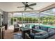 Inviting screened patio with comfortable seating area and a view of the refreshing pool at 2800 Resnik W Cir, Palm Harbor, FL 34683