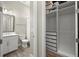 Bathroom with white vanity, toilet, and a peek into an organized closet at 2839 Cordoba Ranch Blvd, Lutz, FL 33559