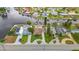 Waterfront community aerial view of canals, docks and mature landscaping at 4252 Floramar Ter, New Port Richey, FL 34652