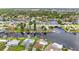 Waterfront community aerial view featuring canals, docks, and various homes at 4252 Floramar Ter, New Port Richey, FL 34652