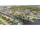 Aerial view of a waterfront neighborhood with canals and multiple docks at 4252 Floramar Ter, New Port Richey, FL 34652