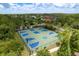Community basketball court surrounded by mature trees and lush landscaping at 4644 San Martino Dr, Wesley Chapel, FL 33543
