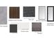 Selection of material swatches showcases the design palette including tile, wood facade, windows, roof, pavers, and house color at 7849 Marsh Pointe Dr, Tampa, FL 33635