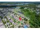 This aerial view highlights the property's proximity to local lakes and surrounding greenery at 10119 Rose Petal Pl, Riverview, FL 33578