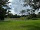 Scenic backyard view with pond surrounded by trees, offering a serene and private setting at 1106 Trellis Ave, Spring Hill, FL 34606