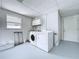 This laundry room has white walls and a washer and dryer set at 1445 Coburn Dr, Tarpon Springs, FL 34689