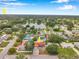 Overhead shot of property nestled in a lush, green neighborhood, close to a tranquil lake at 1710 Townsend St, Clearwater, FL 33755