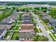 Aerial view of the property showcasing the backyard and the community at 18419 Merseyside Loop, Land O Lakes, FL 34638