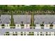 Aerial view of townhome highlighting the property and landscaping at 2155 Cerulean Sky Dr, Lutz, FL 33558