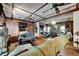 Expansive living room with multiple seating areas, a stone fireplace, and large mirror at 2334 14Th N Ave, St Petersburg, FL 33713