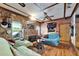 Spacious living room with a stone fireplace, wood accents, and comfortable seating at 2334 14Th N Ave, St Petersburg, FL 33713