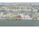 Aerial view of waterfront property with pool, screened in patio, and private dock at 3243 Azalea Dr, Hernando Beach, FL 34607