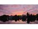 Stunning sunset reflecting over the water behind neighborhood homes and mature trees at 3243 Azalea Dr, Hernando Beach, FL 34607