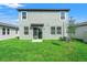 Image showing the back of the house with sliding glass doors and a spacious grass yard at 3655 Moscato Dr, Brooksville, FL 34602