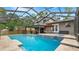 Relaxing screened-in pool with a spa and covered patio, perfect for entertaining and unwinding outdoors at 4207 Northwind Ln, Tampa, FL 33624