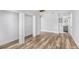 Empty bedroom space, modern design, featuring closet and new flooring at 4925 Alcazar S Way, St Petersburg, FL 33712