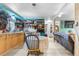 Eat-in kitchen with stainless appliances and unique accents, cabinetry and countertop at 7441 Cypress Dr, New Port Richey, FL 34653