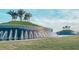A beautiful community water feature with fountains and lush green landscaping at 10282 Echo Dock Loop, San Antonio, FL 33576