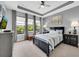 Bedroom showcasing large windows with lush greenery and contemporary furnishings at 10450 Highland Park Pl, Palmetto, FL 34221