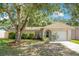 Charming single-story home featuring a well-maintained lawn and mature trees at 1600 Amberlea N Dr, Dunedin, FL 34698