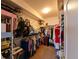 Walk-in closet featuring extensive shelving and ample storage space for clothes and accessories at 19309 Seacove Dr, Lutz, FL 33558