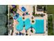 Aerial view of the community pool area with ample seating and water features, offering a resort-like experience for residents at 19309 Seacove Dr, Lutz, FL 33558