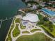 Stunning aerial view of Coachman Park in Clearwater, showcasing its waterfront location at 1951 Edgewater Dr, Clearwater, FL 33755