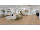Spacious living room with wood floors, modern furnishings, and elegant lighting fixtures at 1964 Tanglewood Ne Dr, St Petersburg, FL 33702