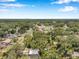 Aerial view of the home nestled among a canopy of trees in a quiet residential neighborhood at 205 W Wheeler Rd, Seffner, FL 33584