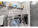 Laundry room featuring new washer and dryer appliances, a sink and shelving for cleaning supplies at 23924 Forest Pl, Land O Lakes, FL 34639