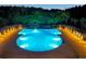 Aerial view of a community pool with multiple swimming lanes and lounge seating under shaded pergolas at 31646 Baymont Loop, Wesley Chapel, FL 33543