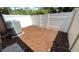 Backyard features new privacy fence, AC unit, and fresh mulch at 4003 Oak Limb Ct, Tampa, FL 33614