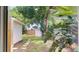 A spacious backyard featuring green grass and tropical foliage, as seen through the window at 4300 16Th N Ave, St Petersburg, FL 33713