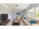 Bright living room with neutral tones, modern decor, and large windows overlooking a landscaped exterior at 4300 16Th N Ave, St Petersburg, FL 33713
