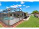 Beautiful backyard with a screened-in pool area and lush greenery, perfect for outdoor enjoyment at 4530 Zack Dr, New Port Richey, FL 34653