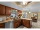 Updated kitchen featuring stainless steel appliances and an eat-in space with a dining table at 4906 Presidential St, Seffner, FL 33584