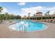 Beautiful community pool with lounge chairs and umbrellas, perfect for relaxation and enjoyment at 6620 Paden Wheel St, Zephyrhills, FL 33541