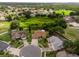 An aerial view shows lush greenery surrounding this home, on a cul-de-sac at 9702 Mary Robin Dr, Riverview, FL 33569