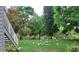 Scenic backyard view with pond, birds, mature trees, and staircase at 11941 Skylake Pl # 11941, Temple Terrace, FL 33617