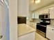 Clean kitchen with white cabinets, stainless steel appliances, and neutral countertops at 11941 Skylake Pl # 11941, Temple Terrace, FL 33617