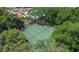 Aerial view of community tennis courts near lush trees and pool at 11941 Skylake Pl # 11941, Temple Terrace, FL 33617