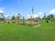 Backyard garden plot featuring raised garden beds, a fence, and greenery, ideal for gardening enthusiasts at 28410 Wildlife Ln, Brooksville, FL 34602