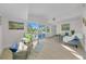 Spacious living room with waterfront views, contemporary decor, and plenty of natural light at 4059 Orient Dr, Hernando Beach, FL 34607