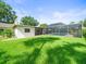 Expansive backyard view showcasing the screened pool, patio, and beautiful landscaping at 4209 Winding Willow Dr, Tampa, FL 33618
