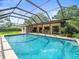 Large screened-in pool with covered lanai and outdoor seating area at 4209 Winding Willow Dr, Tampa, FL 33618
