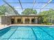 Exterior view of a screened-in pool with a covered patio area at 4209 Winding Willow Dr, Tampa, FL 33618