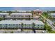 Aerial view of multi-Gathering residential waterfront community and boat docks on canal at 4984 Beach Se Dr # B, St Petersburg, FL 33705